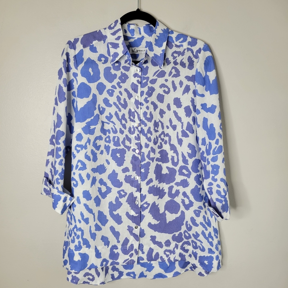 i Linen Lifestyle Leopard Linen Shirt